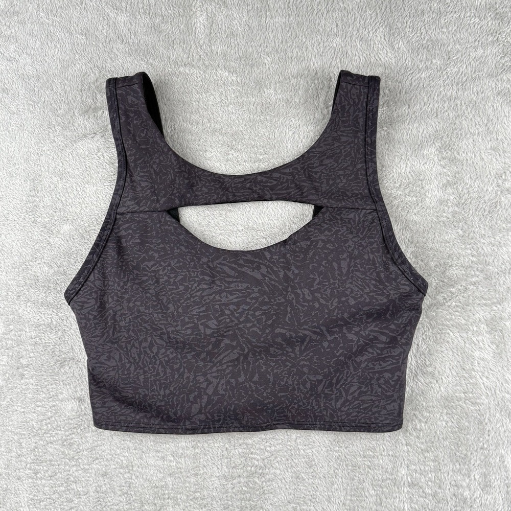 Lululemon Everlux Cut Out Train Bra Size 4 Black Medium Support B/C Cups Gym